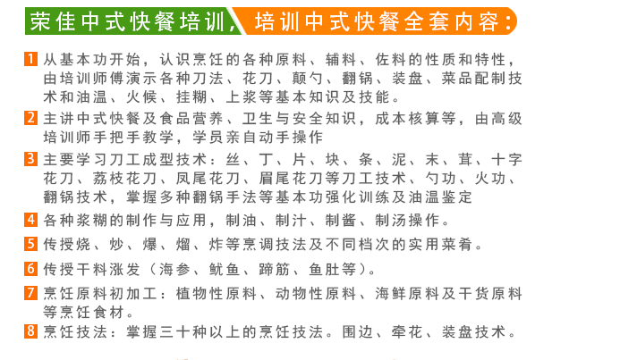 荣佳中式快餐系列培训